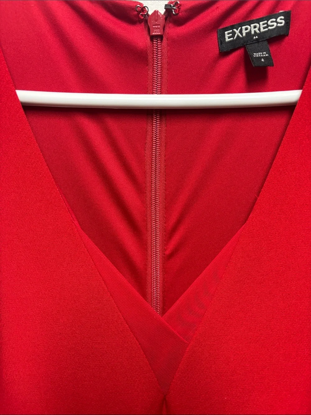 Express Red Sleeveless V-Neck Wide-Leg Jumpsuit